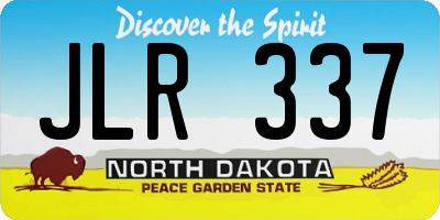 ND license plate JLR337