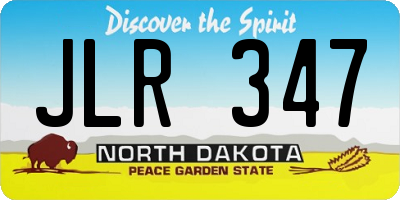 ND license plate JLR347