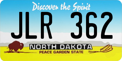ND license plate JLR362