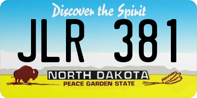 ND license plate JLR381