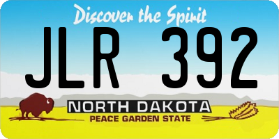 ND license plate JLR392