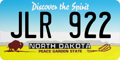 ND license plate JLR922