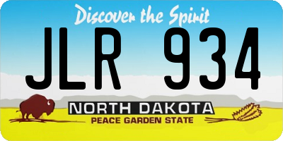 ND license plate JLR934