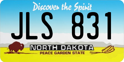 ND license plate JLS831
