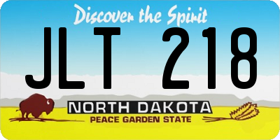 ND license plate JLT218