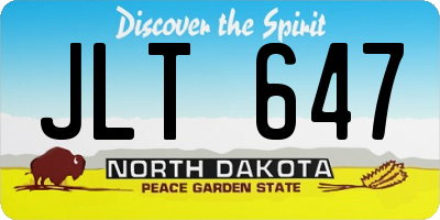 ND license plate JLT647