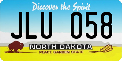 ND license plate JLU058