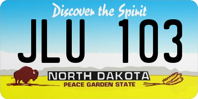 ND license plate JLU103