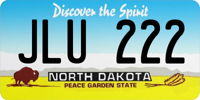 ND license plate JLU222