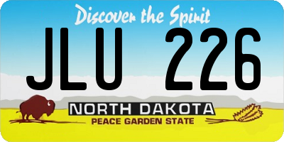 ND license plate JLU226