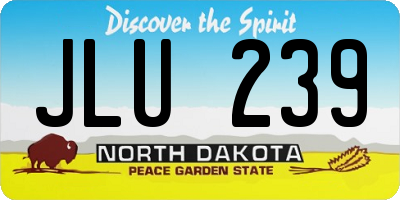 ND license plate JLU239
