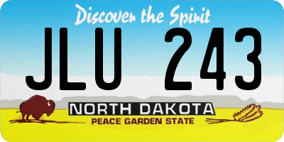 ND license plate JLU243
