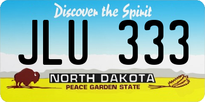ND license plate JLU333