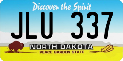 ND license plate JLU337