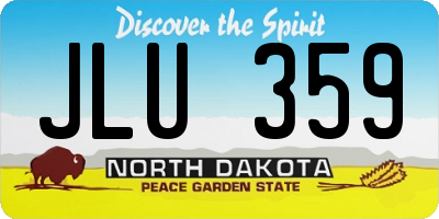 ND license plate JLU359