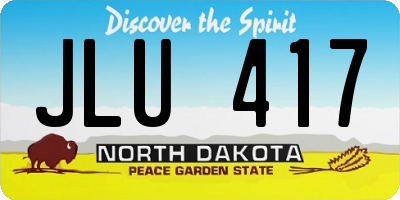 ND license plate JLU417