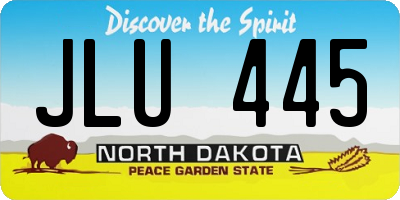 ND license plate JLU445