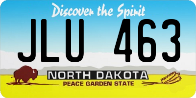 ND license plate JLU463