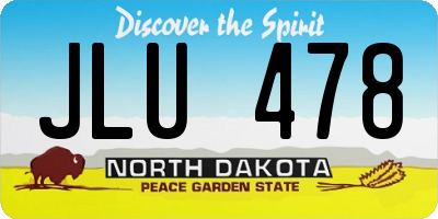 ND license plate JLU478