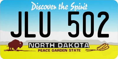ND license plate JLU502