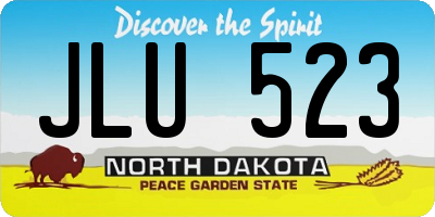 ND license plate JLU523