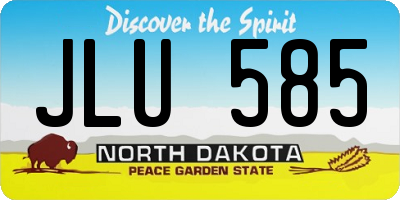 ND license plate JLU585