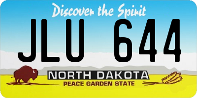 ND license plate JLU644