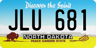ND license plate JLU681