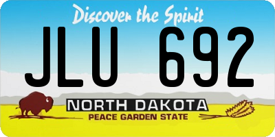 ND license plate JLU692