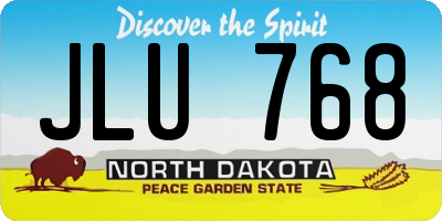 ND license plate JLU768