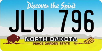 ND license plate JLU796