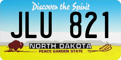 ND license plate JLU821