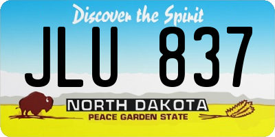 ND license plate JLU837