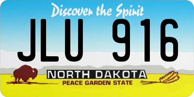 ND license plate JLU916