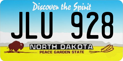 ND license plate JLU928