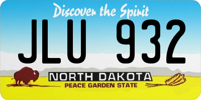 ND license plate JLU932