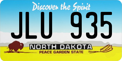 ND license plate JLU935