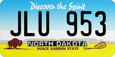 ND license plate JLU953