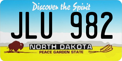 ND license plate JLU982