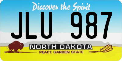 ND license plate JLU987