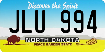 ND license plate JLU994