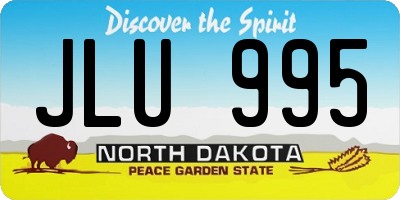 ND license plate JLU995