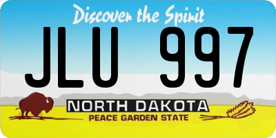 ND license plate JLU997