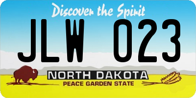 ND license plate JLW023