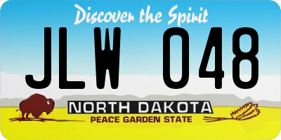 ND license plate JLW048