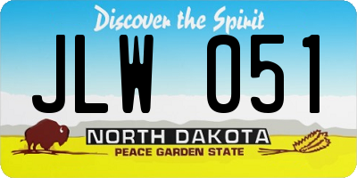 ND license plate JLW051