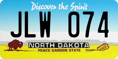 ND license plate JLW074