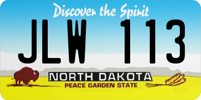 ND license plate JLW113