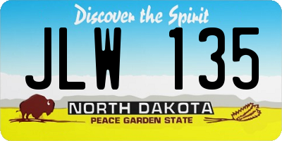 ND license plate JLW135