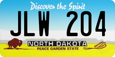 ND license plate JLW204